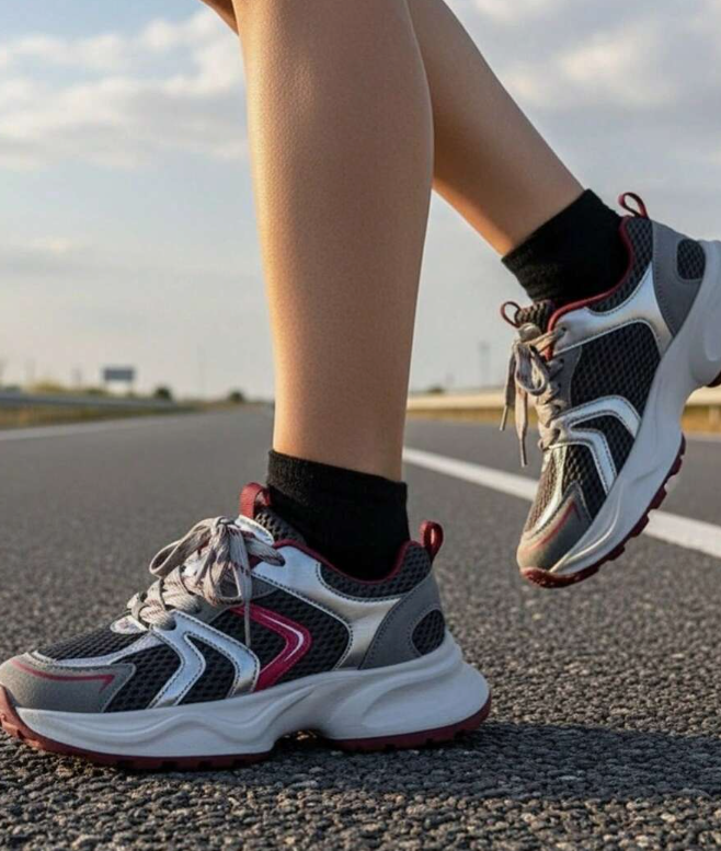Thick Sole Pink Chunky Sneakers For Women